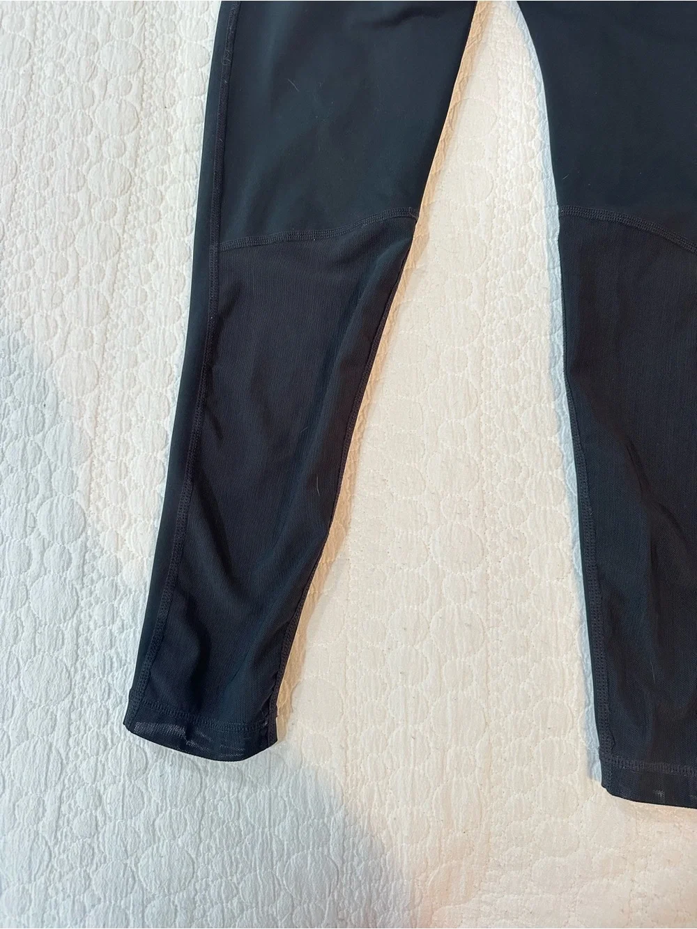 Black Nike Pro Panel Leggings with yellow band in Size Medium - Picture 6 of 6